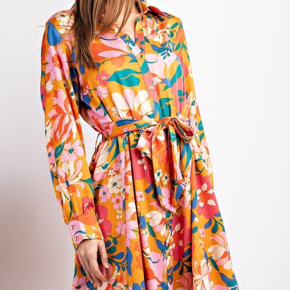 NWT Silky floral Print Dress - Picture 4 of 9